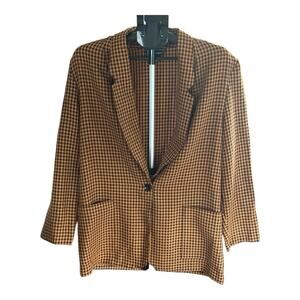 Requirements Blazer houndstooth one button camel black Size 12